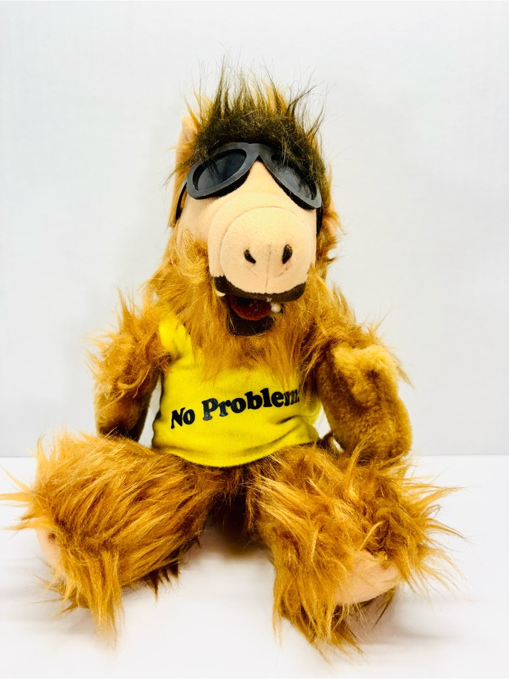 Alf Plush Wearing Yellow Shirt No Problem! & Sunglasses 1987 Vintage